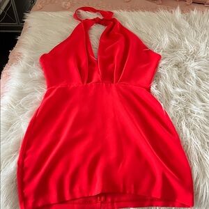 Amanda Uprichard Vibrant Red Backless Dress